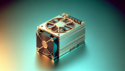 Minero ASIC de próxima generación con tecnología de refrigeración líquida, mostrando hardware innovador para minería de Bitcoin.