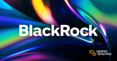 Logo de BlackRock sobre fondo abstracto colorido.