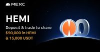 MEXC anuncia la cotización de Hemi (HEMI) con un premio de $90,000 en HEMI y 15,000 USDT