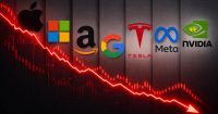 Acciones tecnol&oacute;gicas lideran ca&iacute;das del viernes mientras las cripto caen y el oro y la plata suben